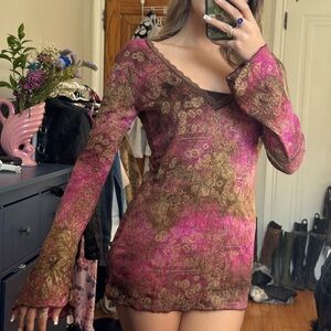 Whimsical Pink and Brown Dress/Top